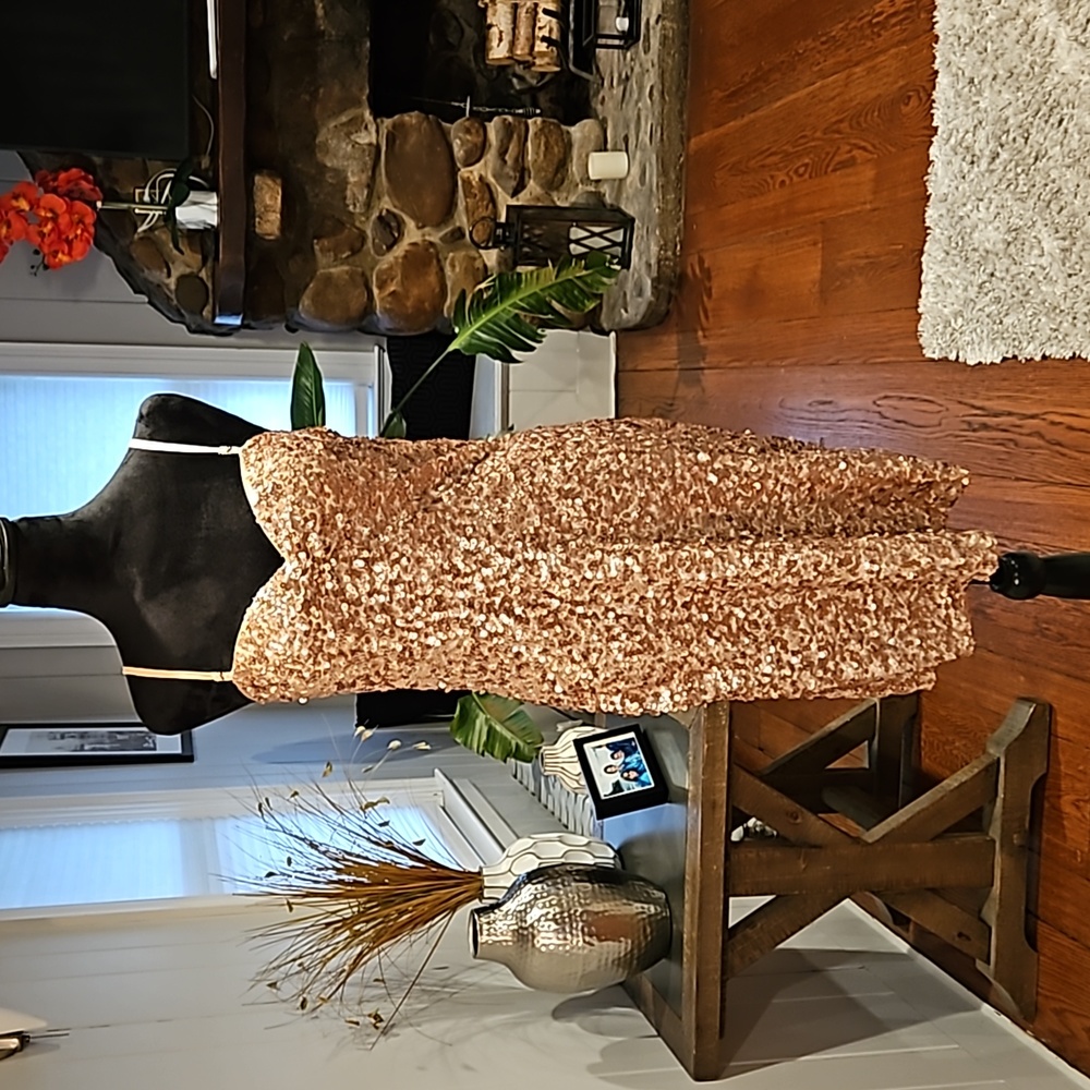 Gold sequence dress